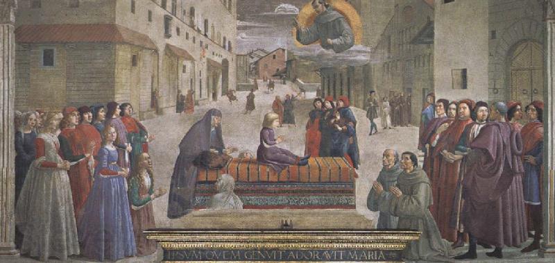 Domenico Ghirlandaio Saint Francis Restoring a Child to Life Norge oil painting art